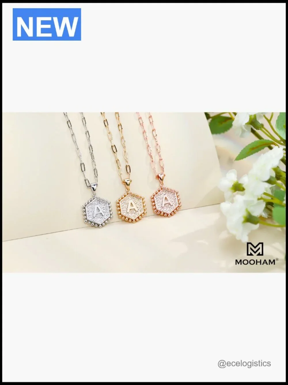 Dainty Initial Pendant Layering Necklace Set 14K Gold Plated Long Chain
